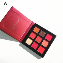 Beauty Glazed 9 Colors Blue Yellow Shimmer Party Romantic Color Eye Makeup Orange Color Piggment Eyeshadow