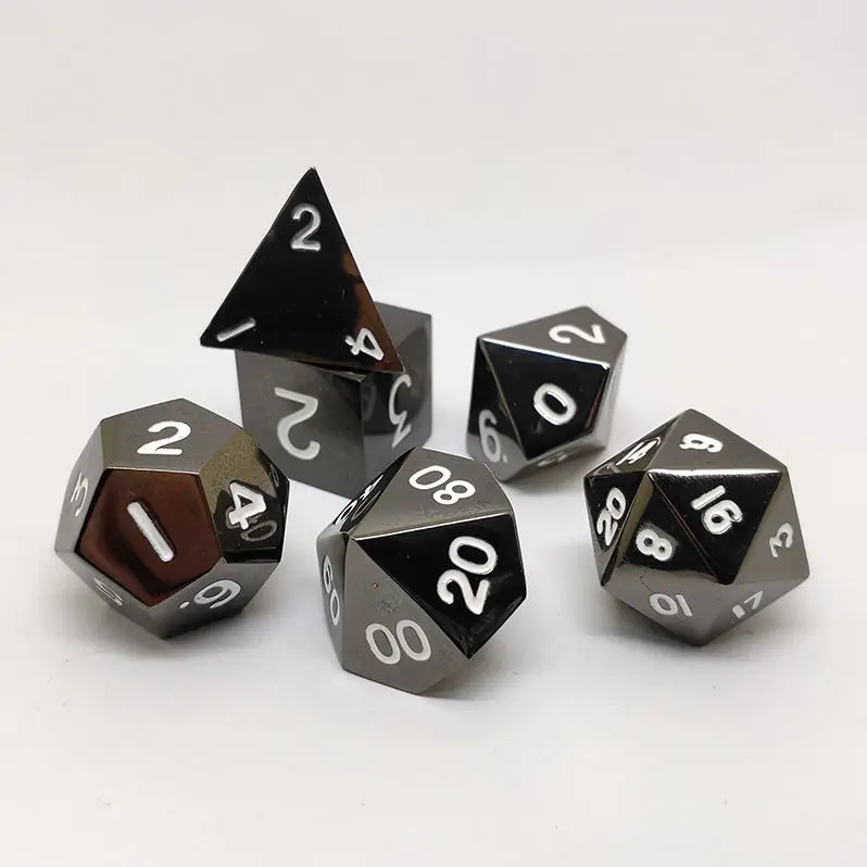 Custom Dicing 20mm D20 Bulk Stone & Resin Black Dice Game Wholesale Metal Gemstone Polyhedral Dnd Dice Set