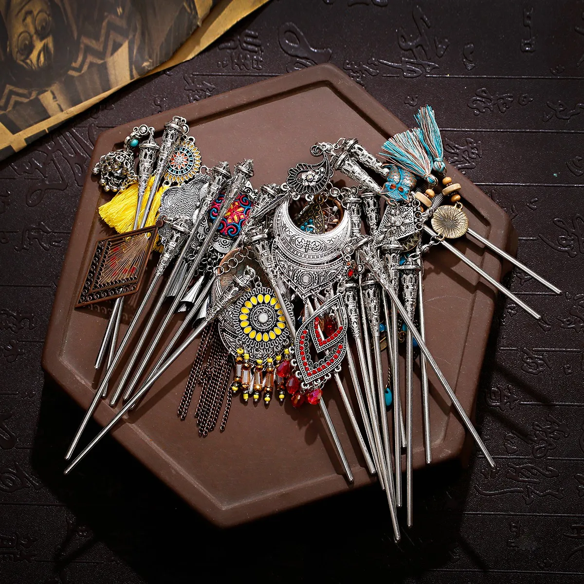 12pcs/Lot Random Mix Hairpin Chinese Hairpins For Women Girls Boho Vintage Accessories Woman Jewelry Headdress Sticks