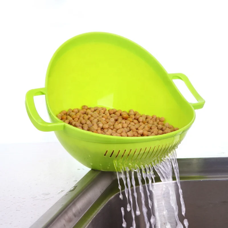 Customized Logo Kitchen Plastic Washing Drying Strainer Cleaning Fruit Vegetable Storage Basket