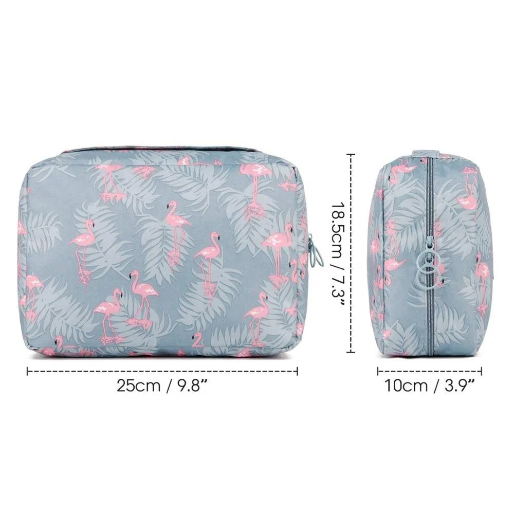 
Travel Toiletry Bag Cosmetic Make up Organizer for Women and Girls Waterproof with Smart Hook Reliable Zipper Durable Mesh 