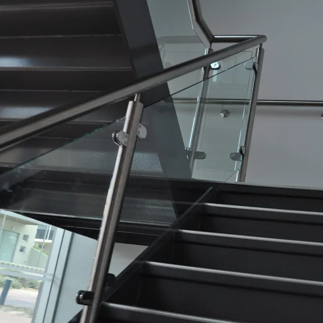 Modern stainless steel glass railing for stairs/ stainless steel stair handrail manufacturer