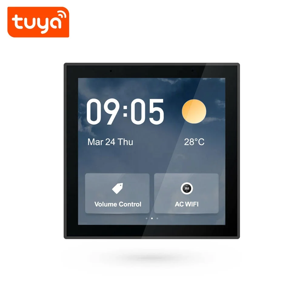 2023  Hottest Multi-Functional  Tuya Smart WiFi Zigbee 4' In-Wall Home Control Touch Panel PST-T6E