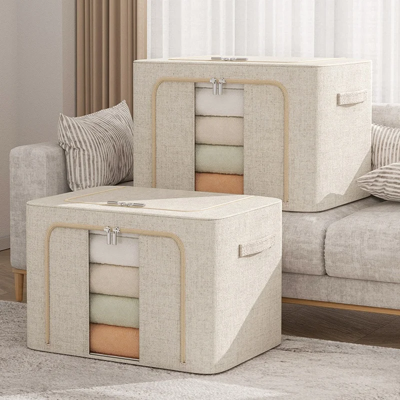 Fabrics Large Capacity Clothes Storage Bag Kitchen Organizer Storage Box Organizer Home And Kitchen