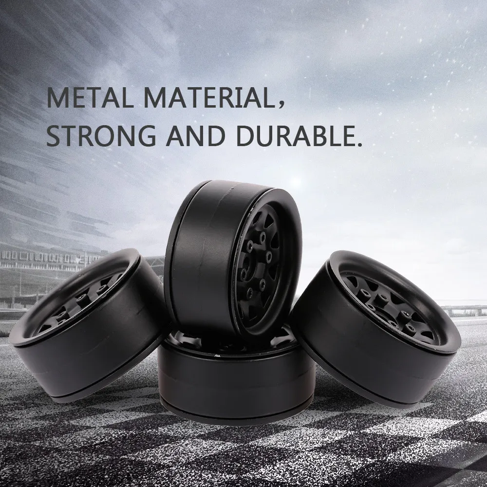 4pcs High Quality Metal Alloy 1.9in Wheel Rim Beadlock for 1/10 Traxxas HSP Redcat Tamiya Axial SCX10 D90 Hpi 4WD RC Crawler Car