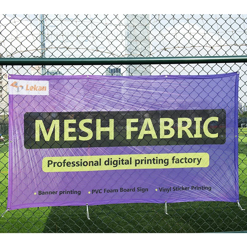 Outdoor Advertising Mesh Banner Fabric Full Color Printed Windproof Fence Mesh Banner