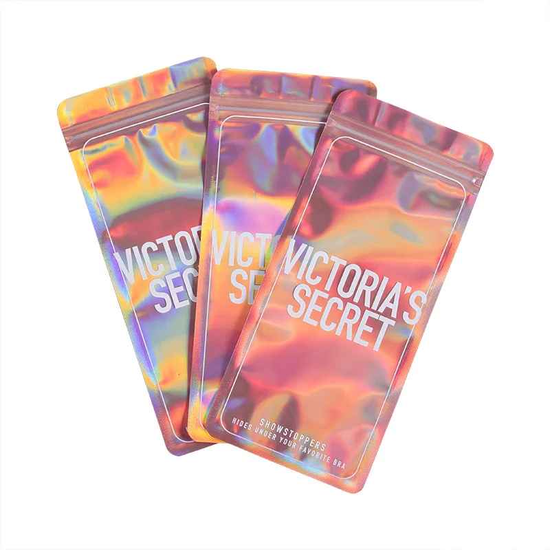 Custom print aluminum foil smell proof holographic stand up pouch Die cut zip lock bags mylar shape bag