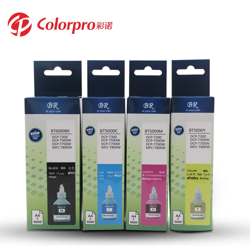 Good quality Colorpro BT6001 water based ink for DCP-T300W DCP-500W printer 50ml/100ml bottle dye ink