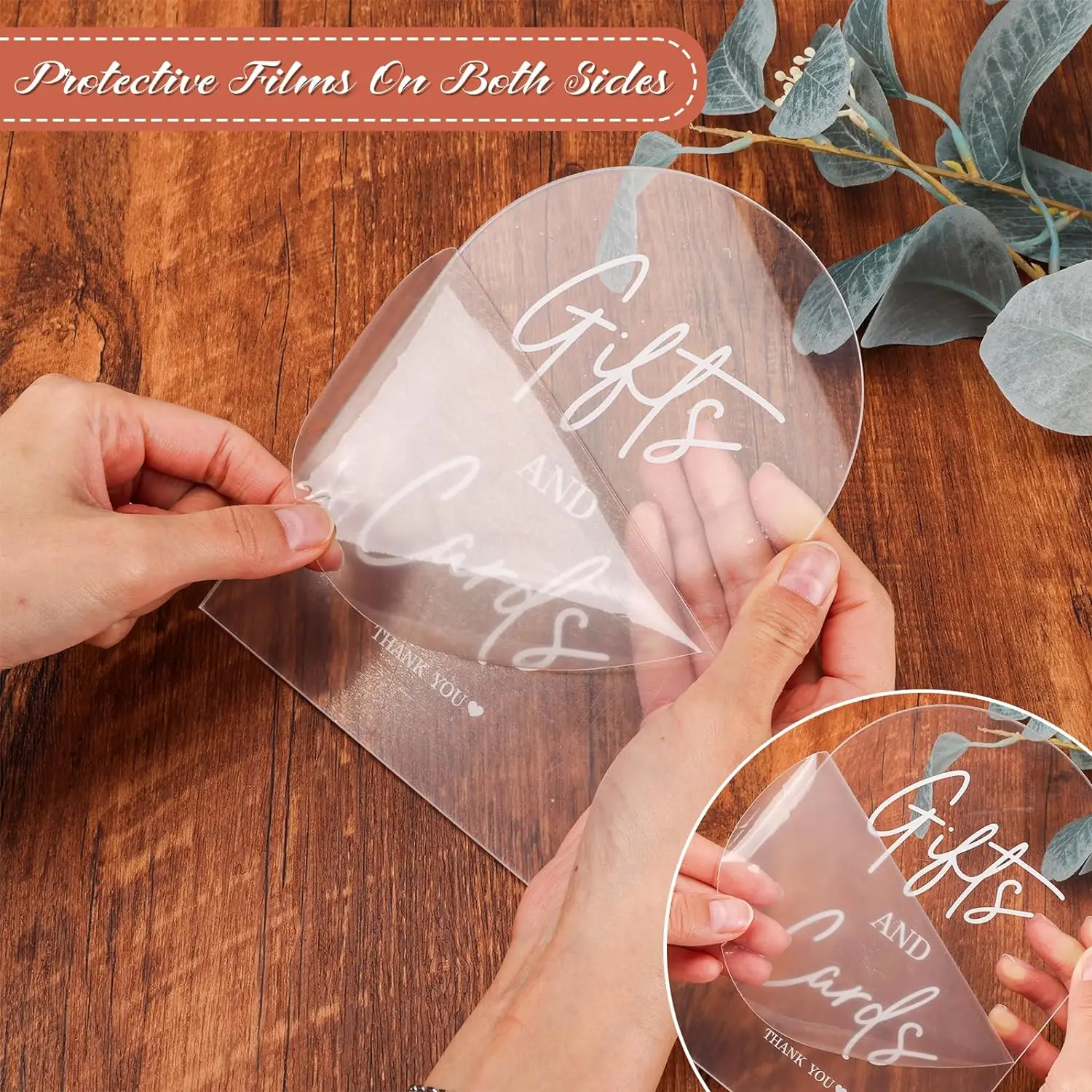 4pcs Clear Acrylic Wedding Signs for Ceremony and Reception 5x7 Inch Modern Wedding Signage Guest Book Sign Cards and Gifts Sign