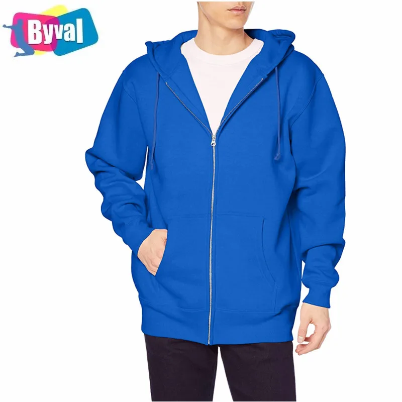 Byval 2021 новый дизайн пользовательского хлопок/полиэстер плотная негабаритных красочные спортивные повседневные устойчивого толстовка на молнии для мужчин