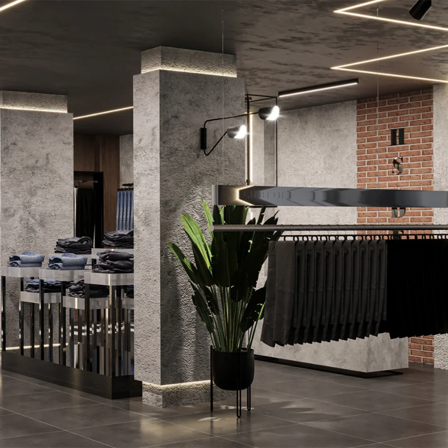 Retail Wooden Clothing Boutique Store Furniture Custom Commercial Womenswear Shop Fixtures Floor Stand