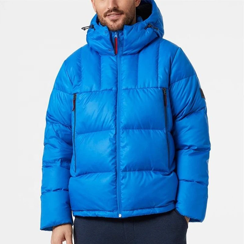 OEM Custom warm plain goose down padded puffer jacket for men