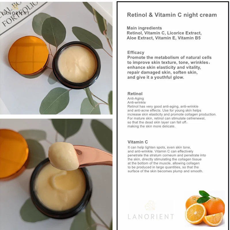 OEM best Arbutin Retinol anti aging bleaching lightening creams without hydroquinone  night cream and day cream set