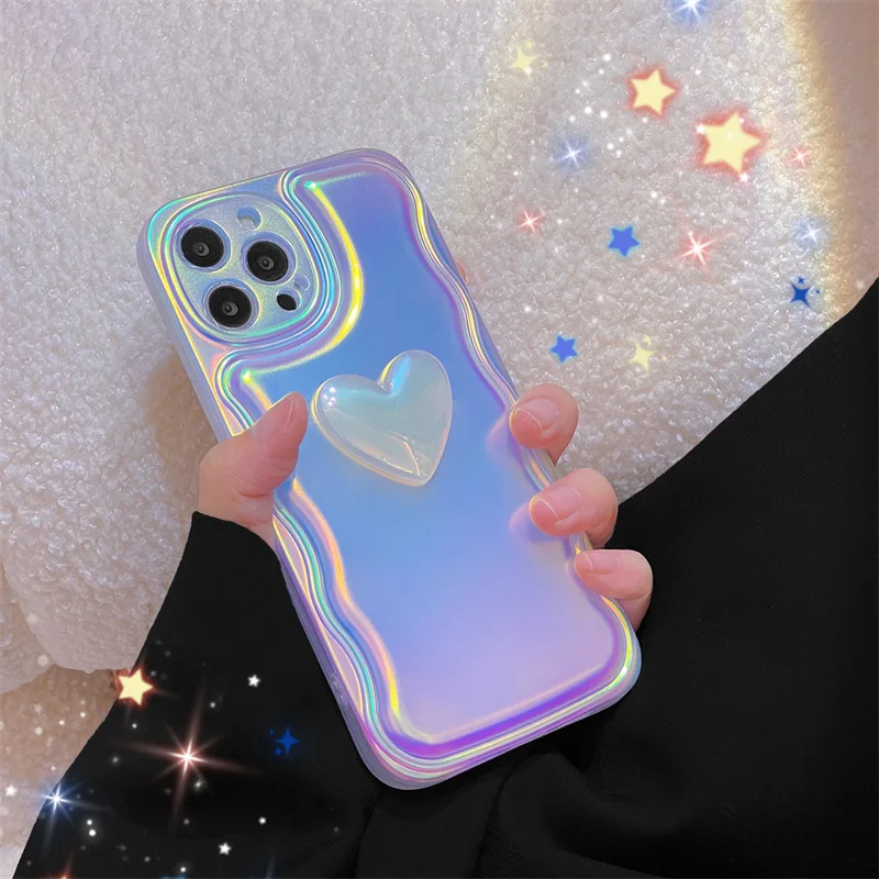 Simple 3d Laser Love For iPhone 15 Pro Max 14 plus Sublimation Blank Of Phone Case For IPhone 11 New 13 pro 12 shockproof Cases