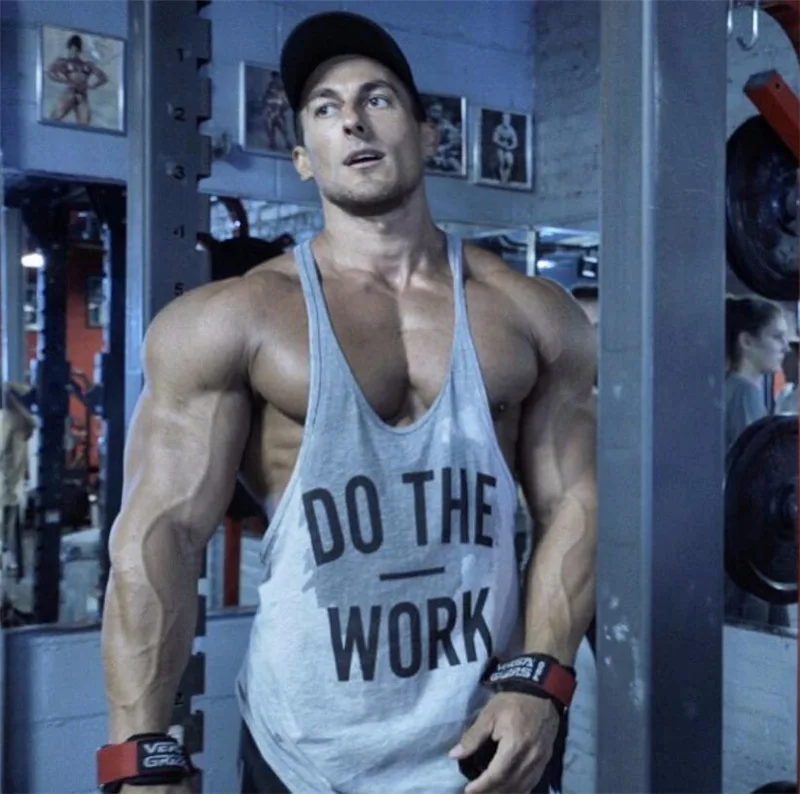 OEM Mens Y Back Tank Top Low Price Custom Print Cotton Stringer Gym Fitness Singlet Workout Muscle Bodybuilding Mens Tank Top