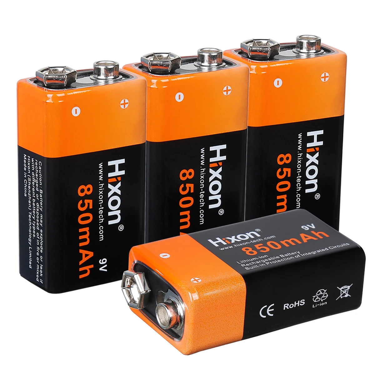 Full capacity 850mAh 9V lithium Multiple cycle charging battery for long life