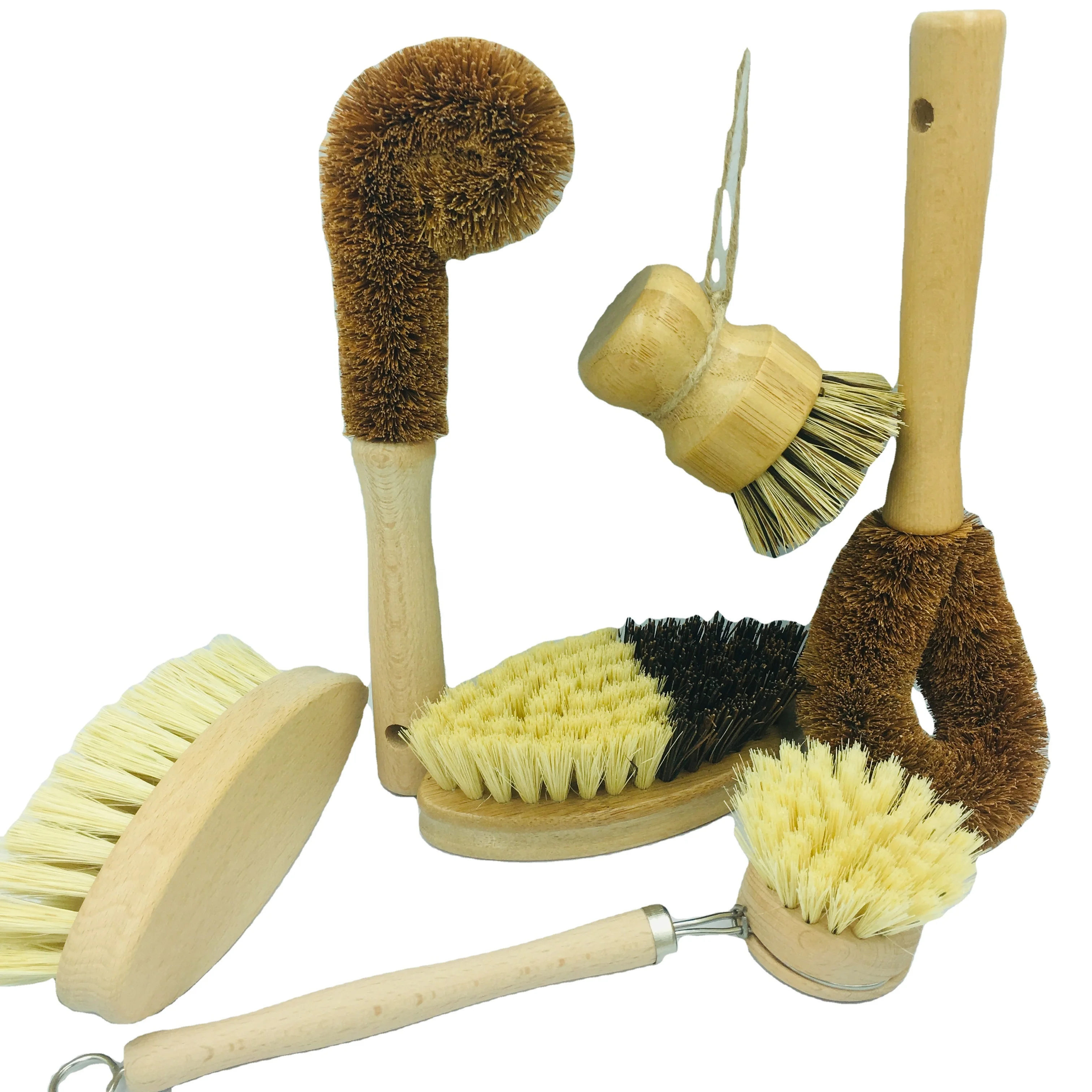 soap dish clean sisal brush Tampico fiber natural coconut pan pot kitchen dish brush set