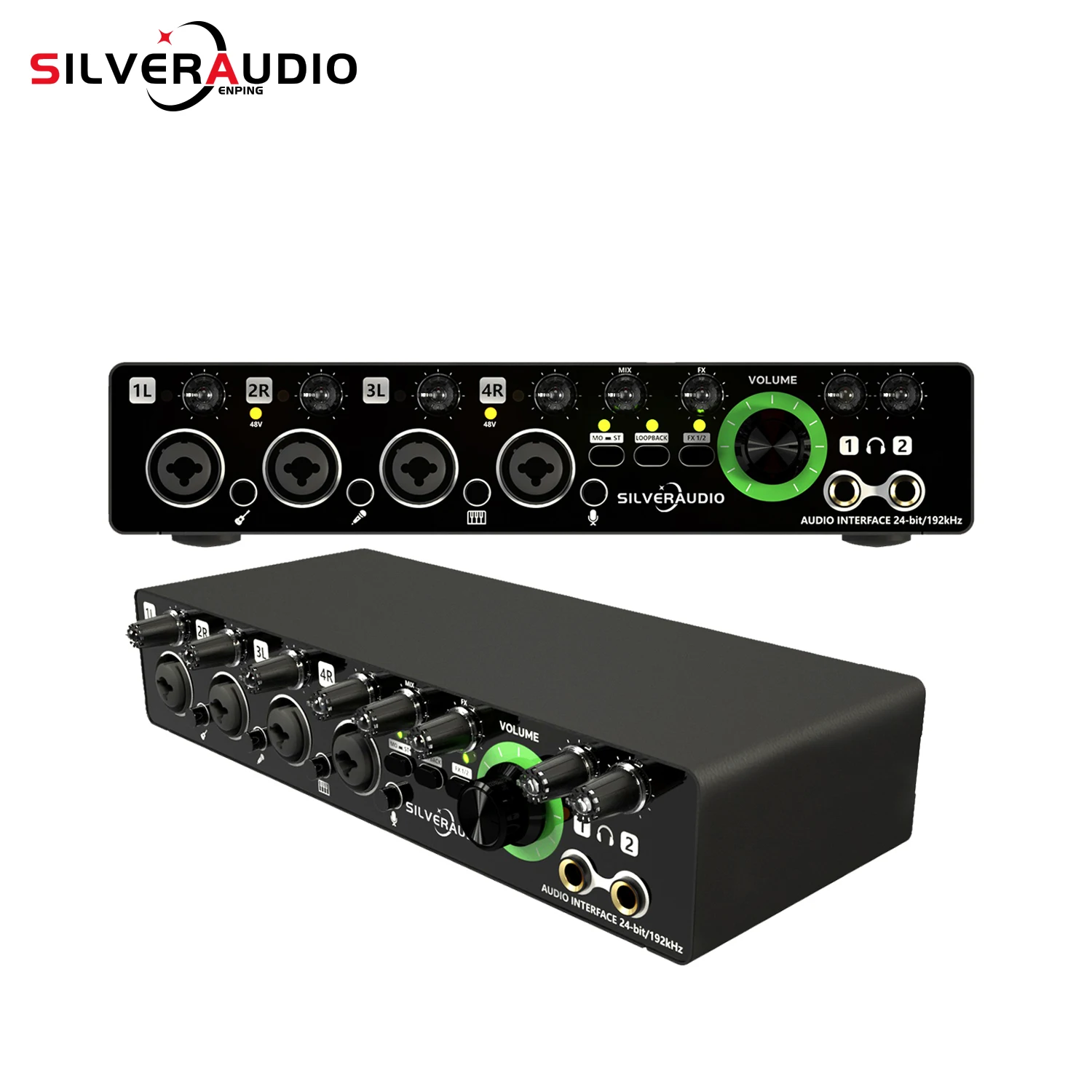 GAX-MD44 Professional 24-bit 4-in-4 audio interface OEM192kHz audio interface for podcast recording instruments