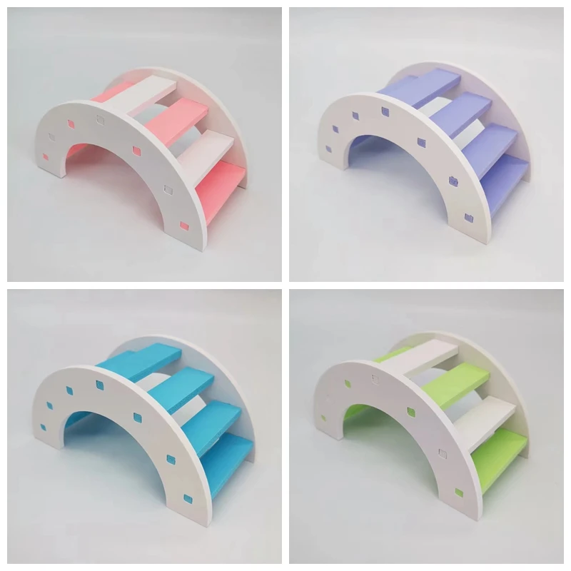Fun Hamster Toys Guinea Pig Hideout Hamster Rainbow Bridge  Wooden House Cages Exercise Toys Accessories for Small Hamsters