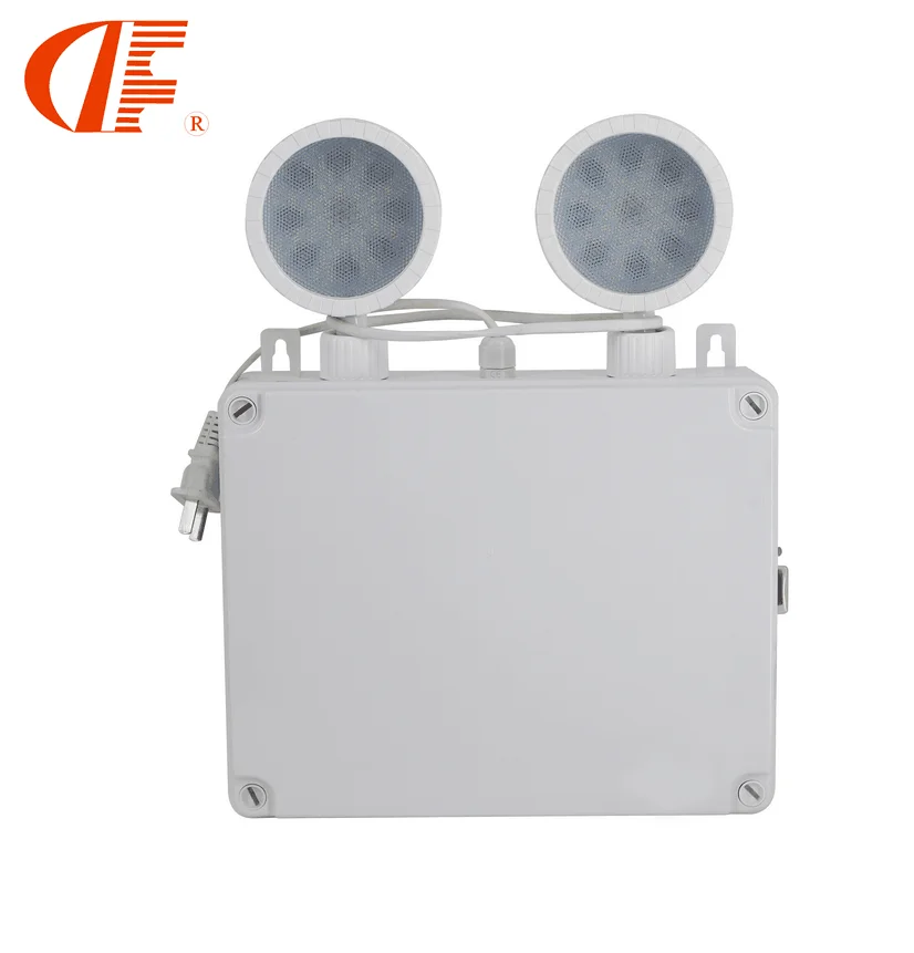 Long life high brightness waterproof IP65 dual head lights l2*5W 3 hrs led emergency charging light