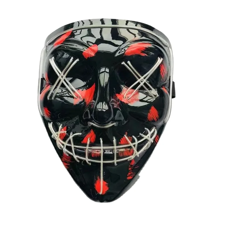 2023 led Light Up Party Masks halloween Glow In Dark Cosplay Mask custme for party supplies
