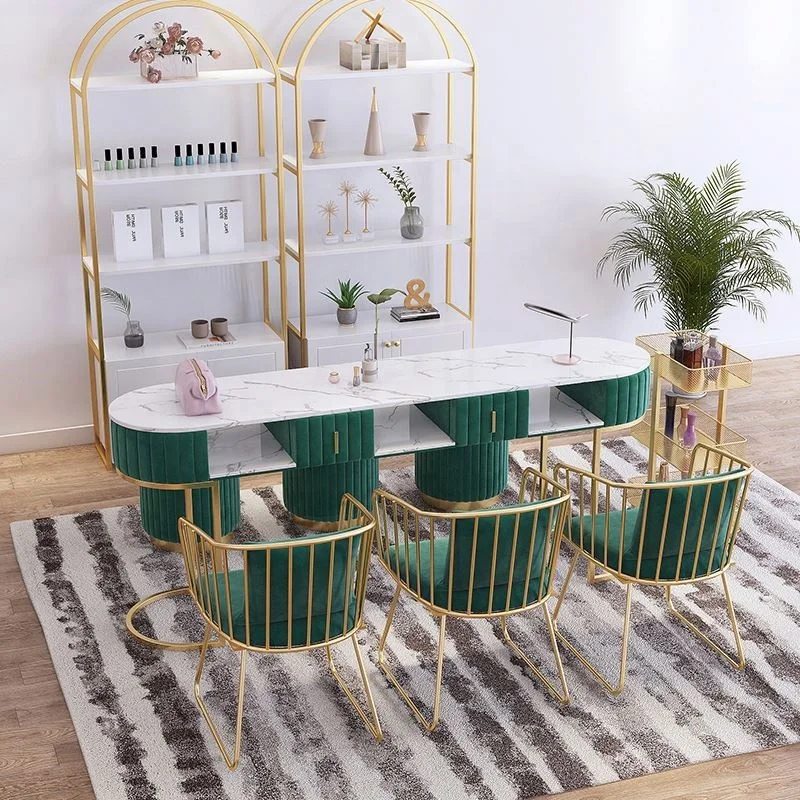 Nordic Marble Manicure Table Net Celebrity Manicure Table And Chair Set Hot Acclaimed Double Seat Manicure Table