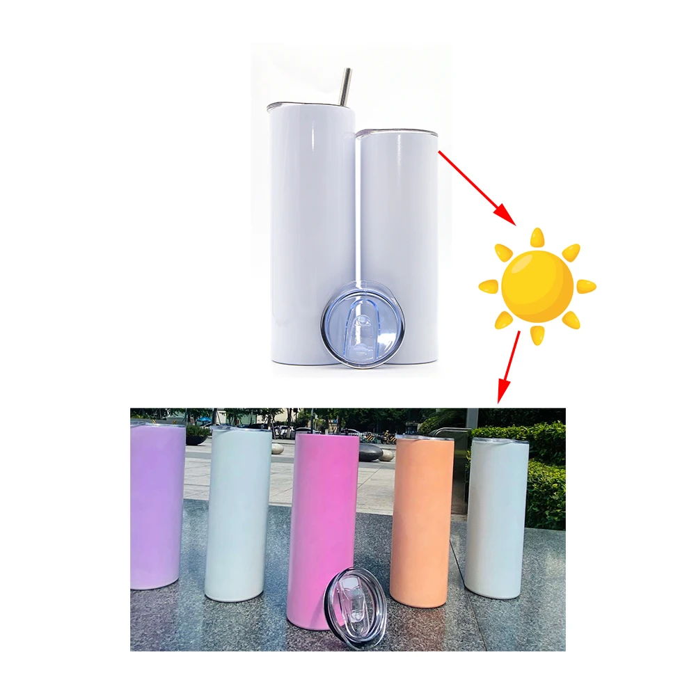 Best Quality 20oz Stainless Steel Sublimation Blank Color Uv Changing Straight Sublimation Tumbler