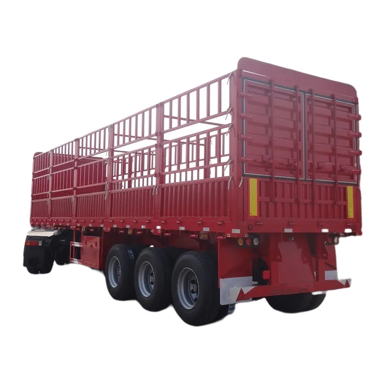 2024 Brand 40t/50t 3/4/5axles Flatbed Semi-trailer With Side Wall Fence Cargo Box And Lorry Truck Trailer For Sale