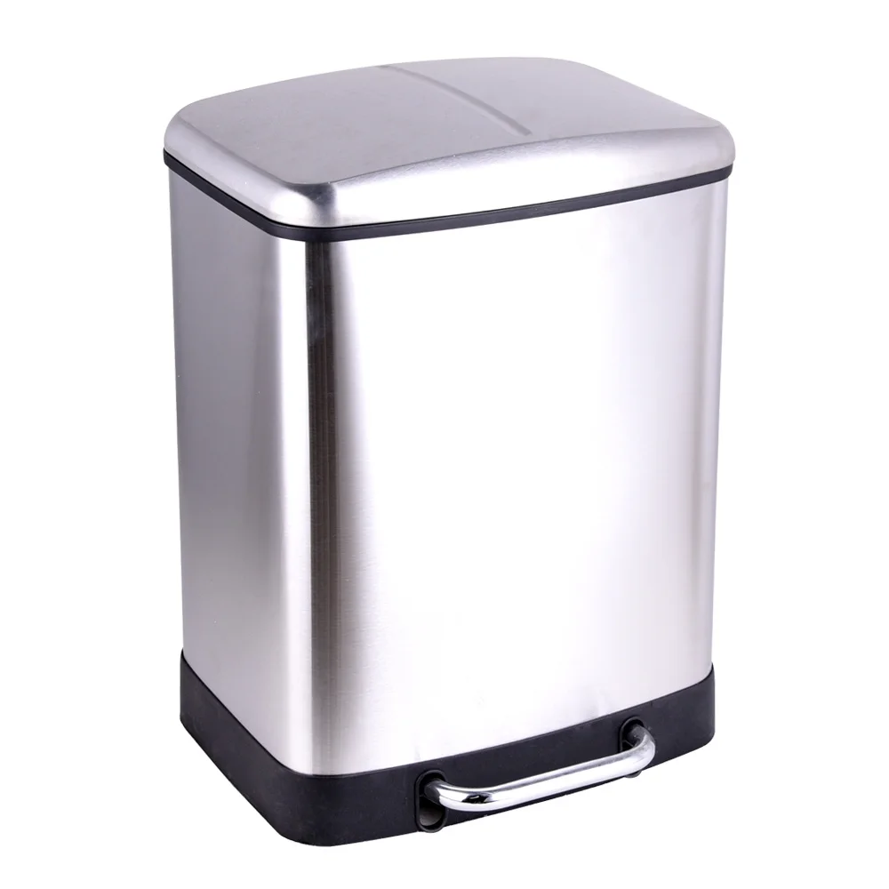 
good quality indoor24L mini recycle bins stainless steel with lids 