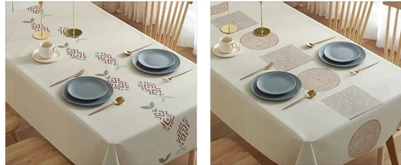 
Rectangular polyester waterproof solid color table cloth custom design simple fashion high-quality party tablecloth 