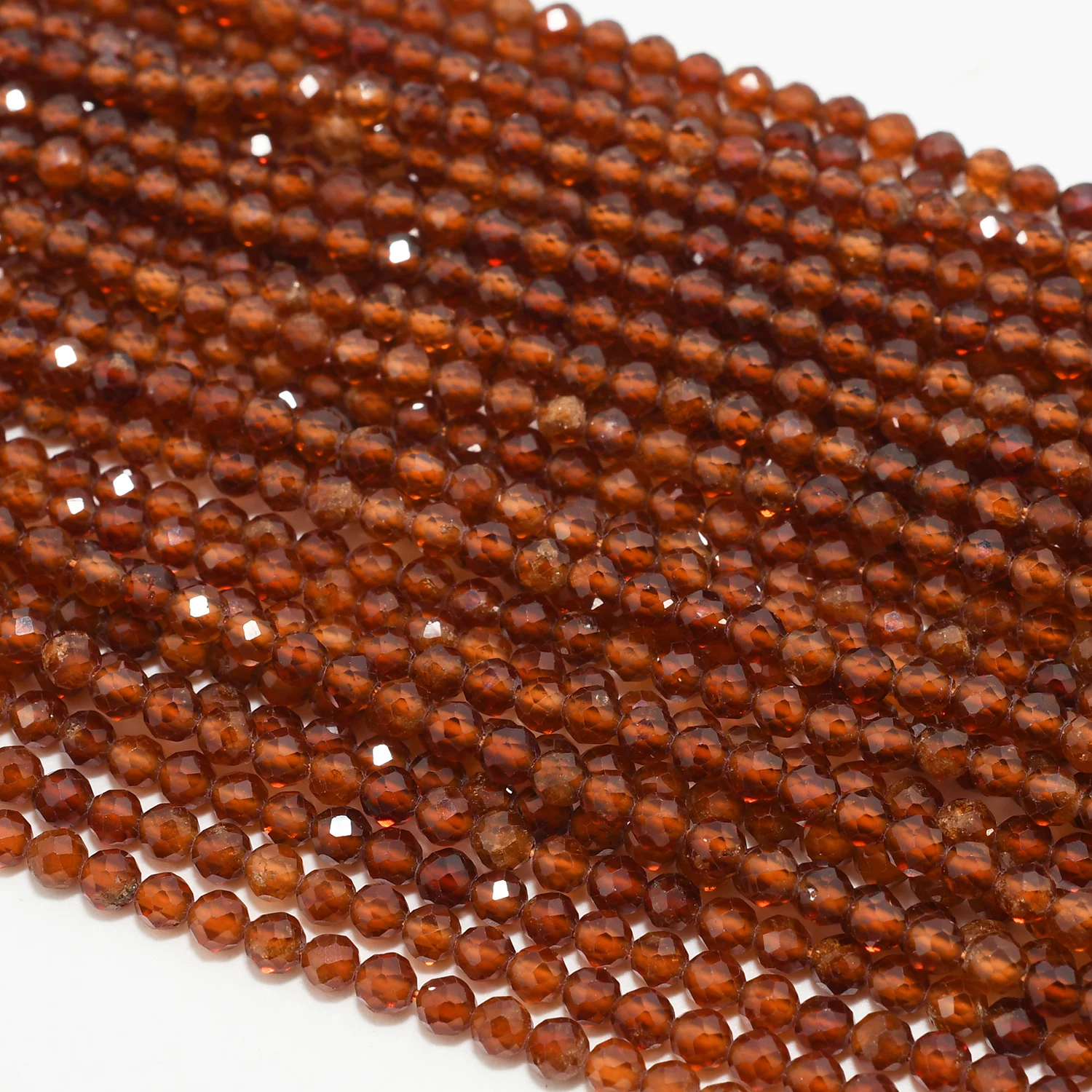 Natural Spessartine Garnet Faceted Round Beads 2mm/3mm/4mm