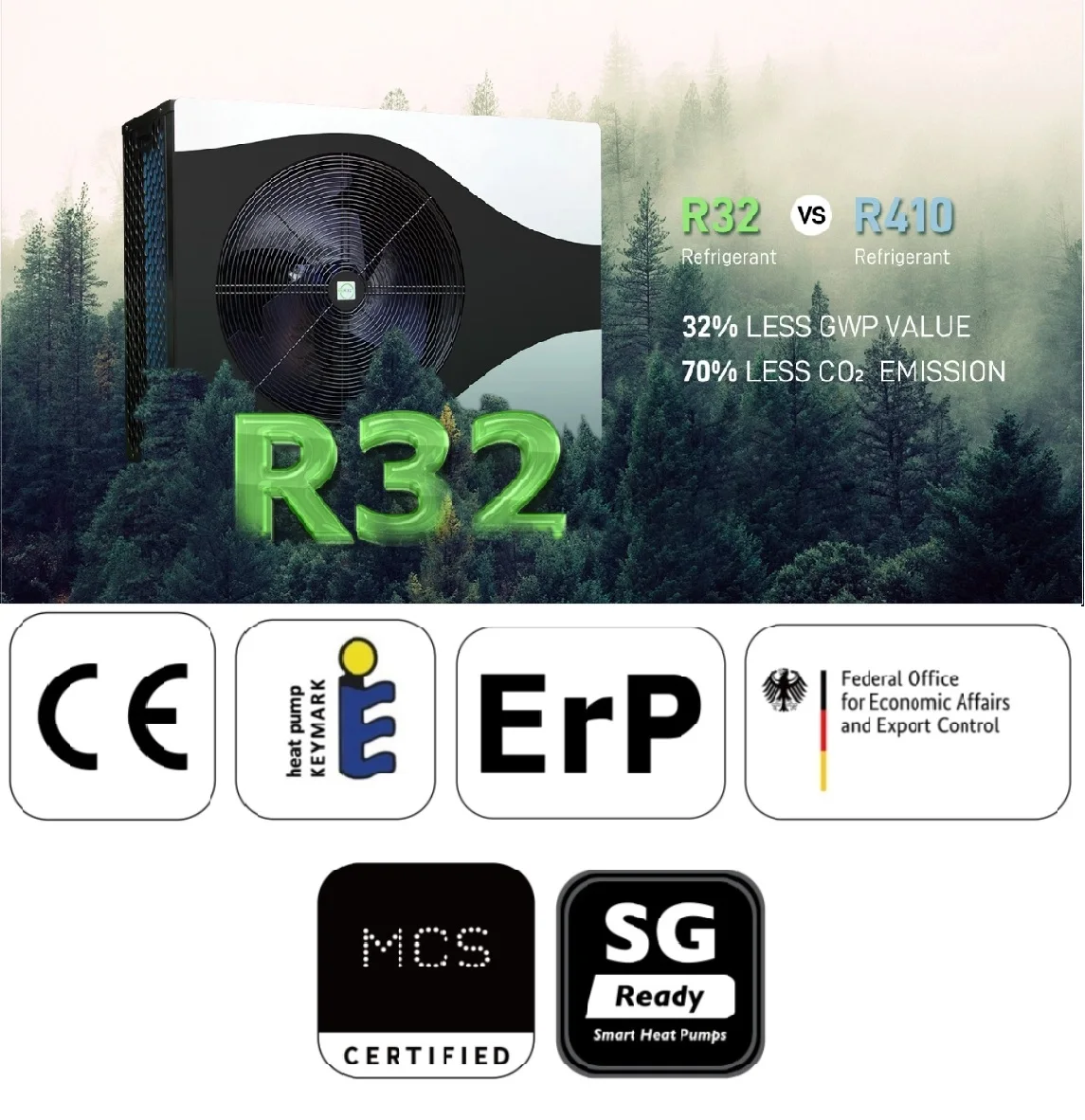 Sunrain Efficient DC inverter Solar Heat pump 18kW 24kW R32 Poland Pompa Ciepla Inverter Air to Water Heat Pump Monoblock