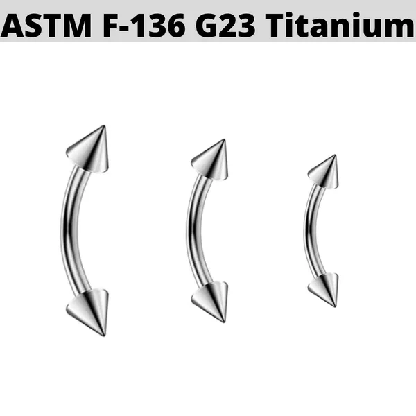 Implant Grade Titanium Piercing Jewelry Spike Cone Eyebrow Curved Barbell Eyebrow Rings Piercing