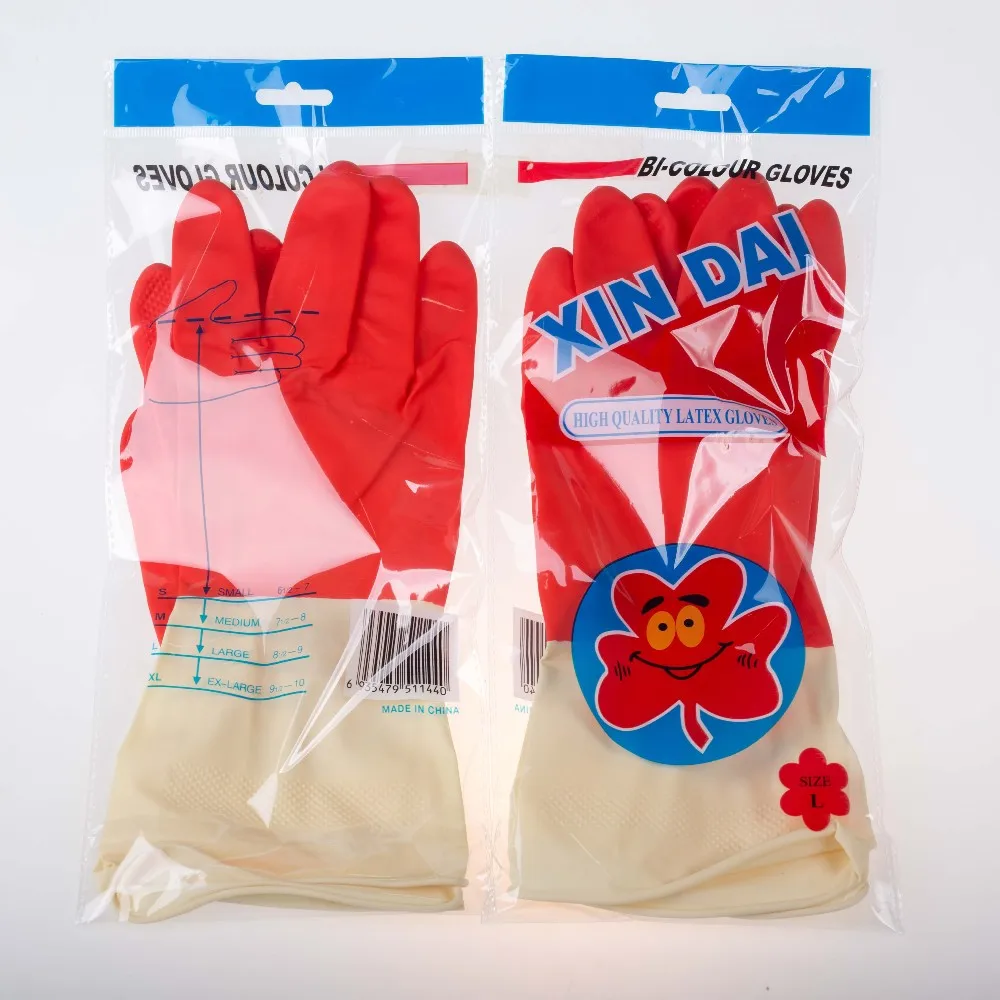 High Quality Household Gloves Kitchen Household Gloves CE Water Proof Full Glaves Women with Low Price White Red and White 30cm
