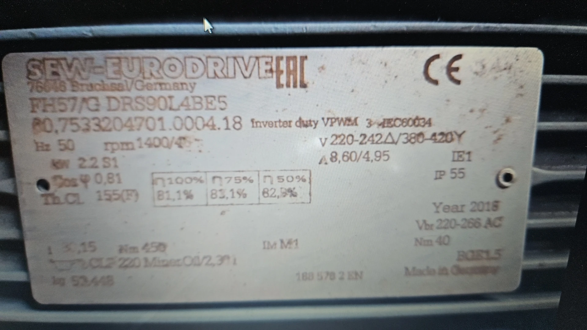 Шив редуктор EURODRIVE шьет Eurodrive K77DRE132MC4 OG73UN1024 для волоконно-лазерной резки