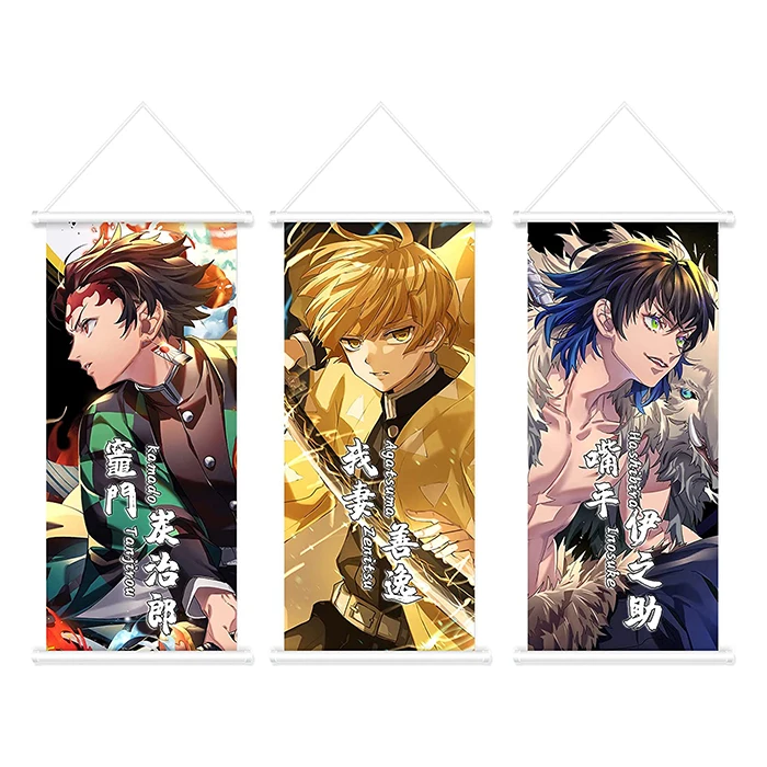 Custom Anime Poster Wall Scroll Demon Slayer Corps Hanging Paintings Wall Art Decor Scroll