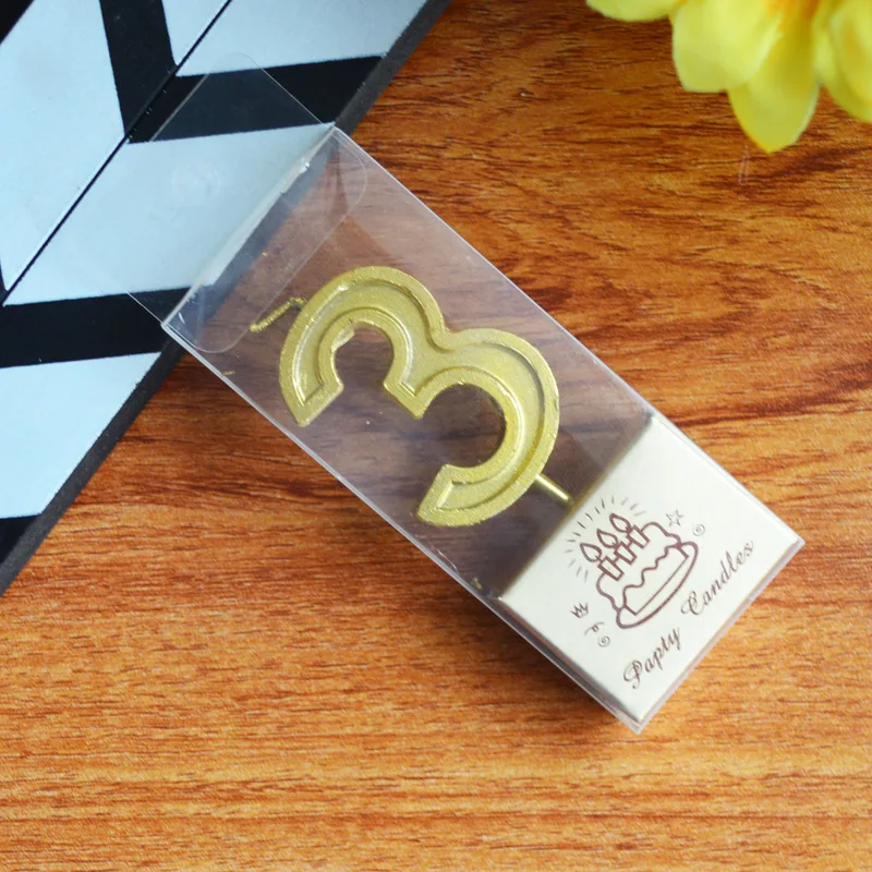 Factory wholesale  Digital Gold Number birthday candles Cake Cup candle cake supplier