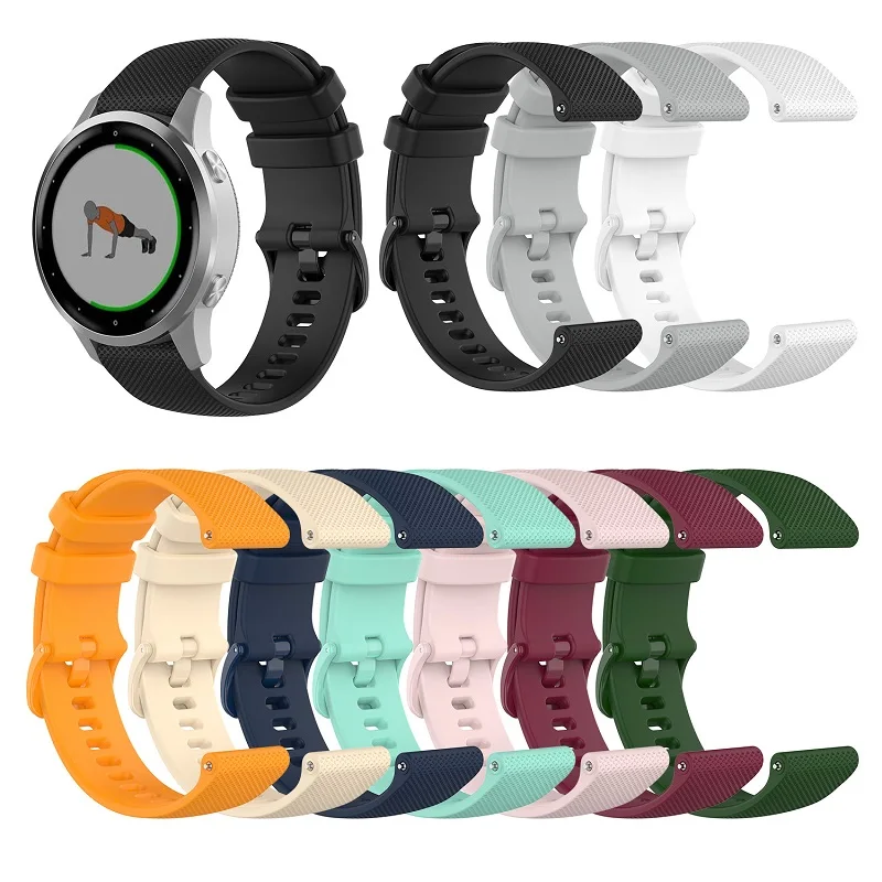 Для Garmin Vivoactive 4S Vivomove 3S сплошной цвет спортивный браслет сменный ремешок 18 мм силиконовый для часов