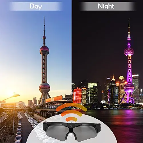 Gogloo E7 High performance 1080P glasses camera wifi for Sports bike fishing (matte black)