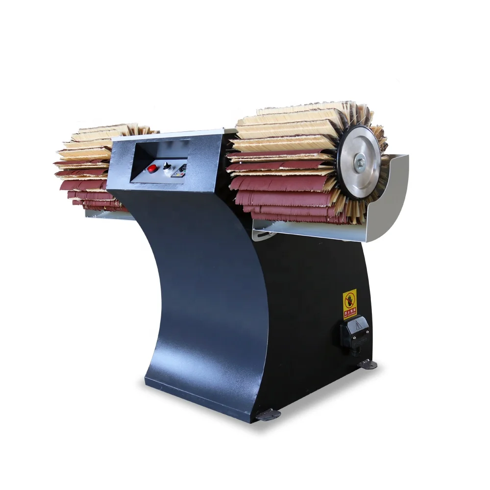 2 Heads manual woodworking wood brush polishing drum sander sanding brusher