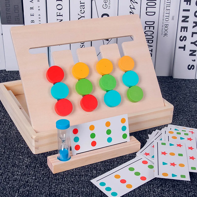 Montessori Learning Toys Color Shape Matching Game Wooden Aids Logical Thinking Training Educational Toys for Children