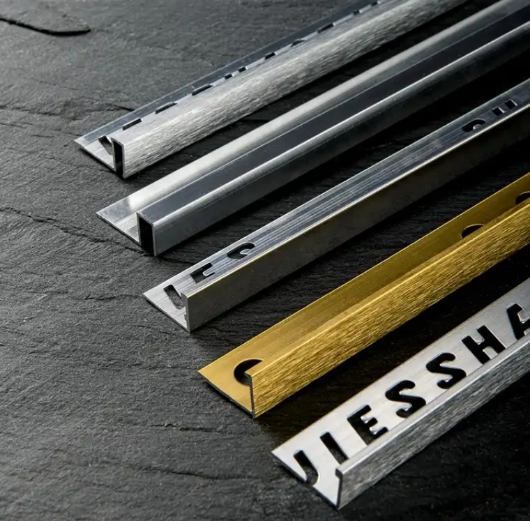 Fengfan Wholesale Round Shape Metal Trim Custom Straight Edge 10mm Aluminium Tile Trim Decorative Tile Accessories