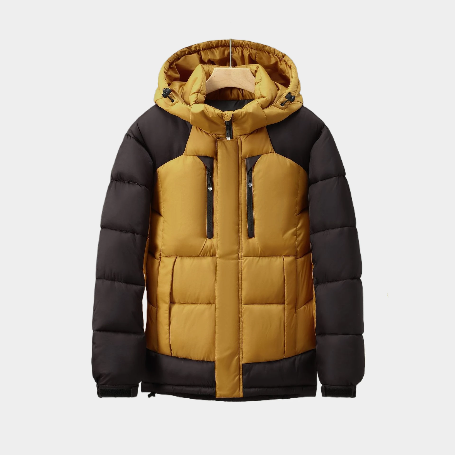 Russian Style Outdoor Streetwear Men Goose Down Coat Winter Hood Thicken Warm Jacket Men Cotton Down Jacket