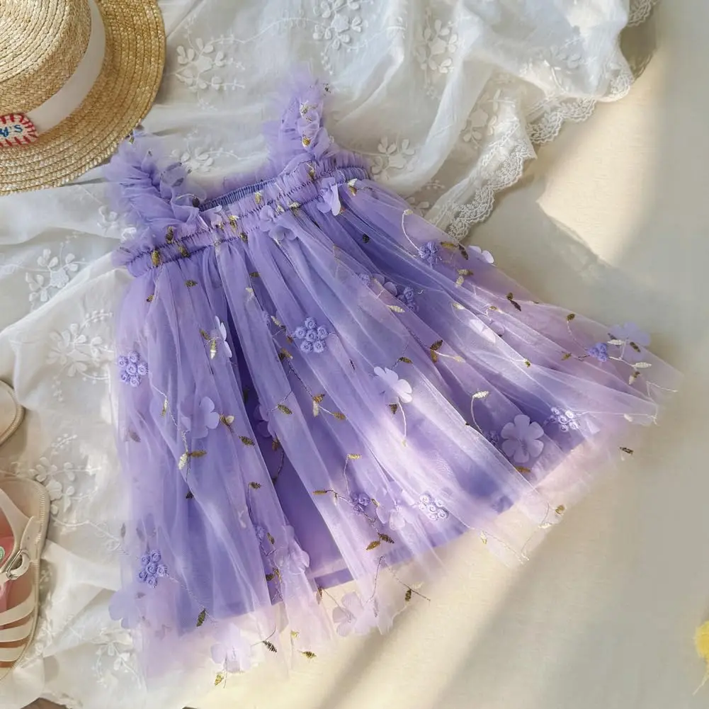 2024 Hot Baby Girls Tutu Dress Sleeveless Flower Layered Tulle Birthday Floral Princess Party Tulle Chiffon Ballet Girl Dresses