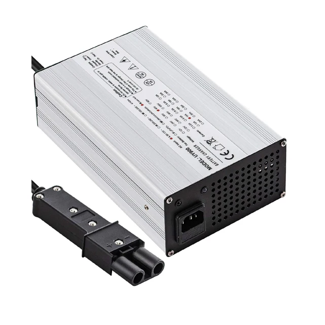 Portable 48V 5A Lead-Acid Battery Charger for Yamaha Golf Cart G19 G22, with 2 Pin Plug, LED Display, 48 Volt 5 Amp