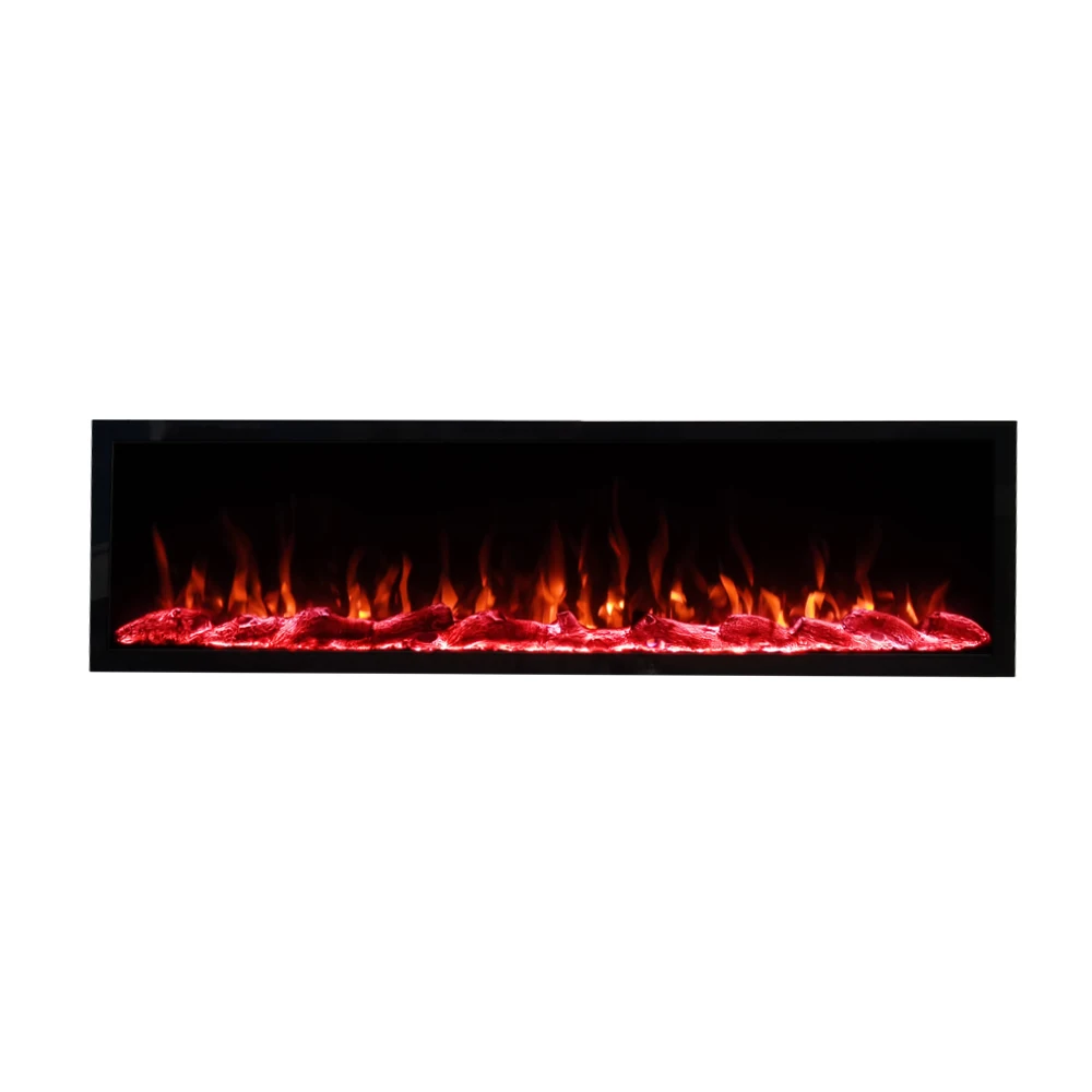 cheap wholesale modern 3D led decor fire flame built in wall embedded mounted insert quiet no heat electric fireplace