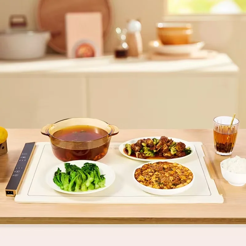 Electric heating plate - crimpable and portable, graphene material, silicone food heater, heated evenly