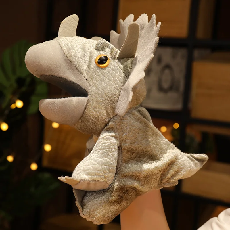 2022 Shanghai Popular plush dinosaur hand puppet for kids