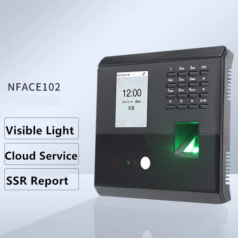 Visible Light Face Fingerprint Time Attendance nFace102
