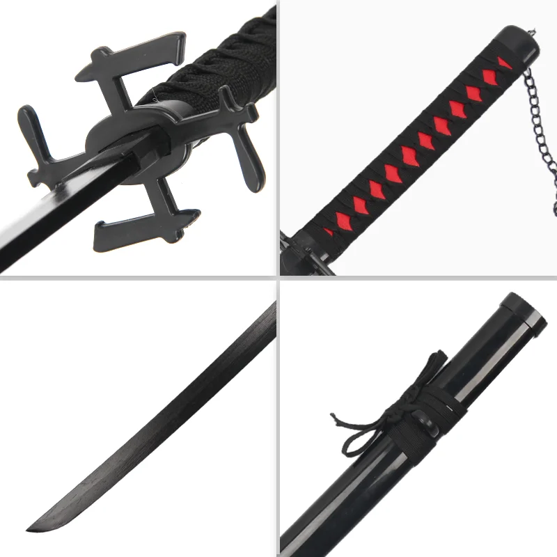 Hot sell Anime Sword ABS Collection Coser wooden Bleach Kurosaki Ichigo prop samurai knife Toys Swords For Kidults Playing Boys